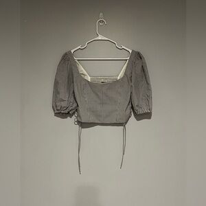 Abercrombie & Fitch - Grey and White Gingham Women's Top